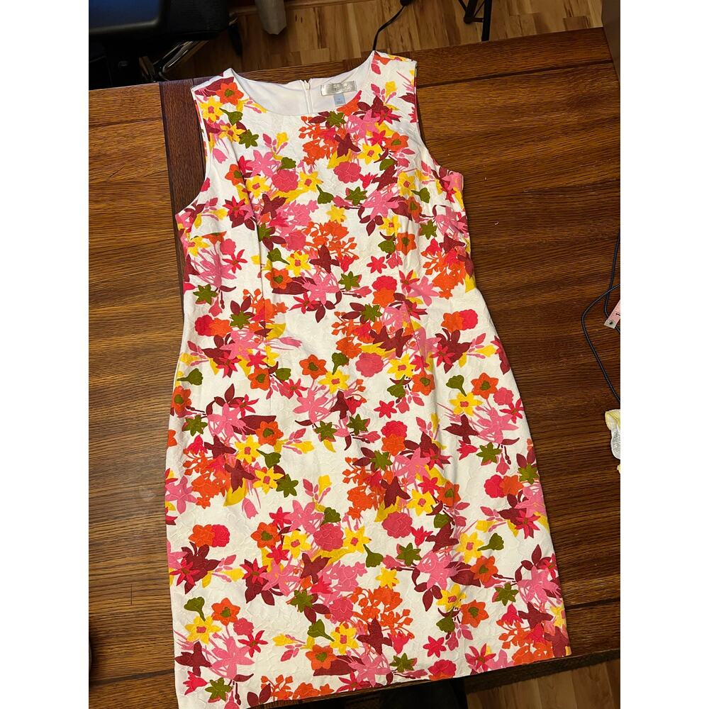 Dress Barn Vibrant Floral Print Sleeveless Sheath Dress Size 14 - Picture 9 of 12